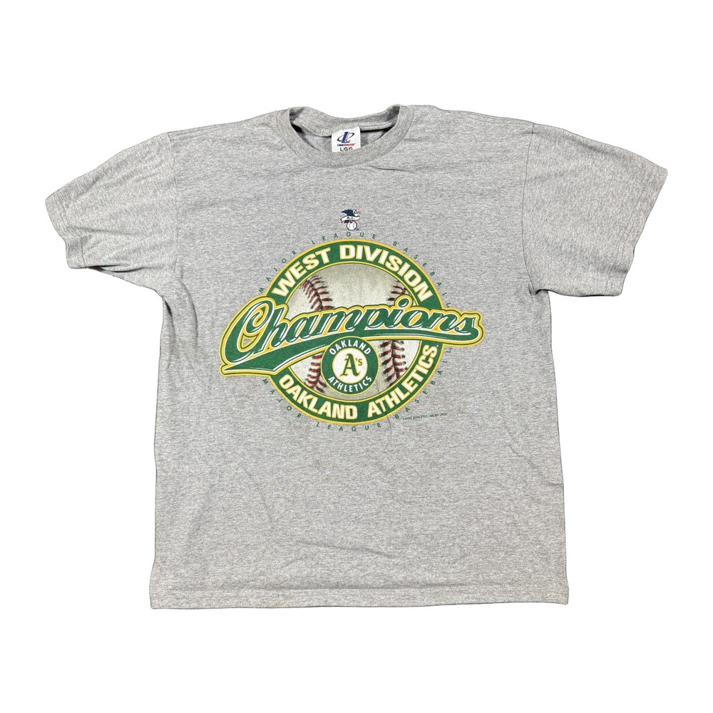 Vintage 2000 Oakland Athletics West Division Champions Logo Athletic Shirt L